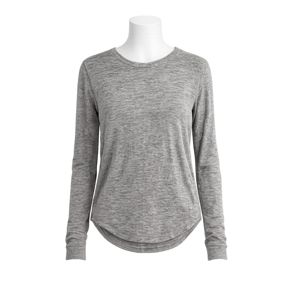 Rag & Bone Giada Slub Knit Long Sleeve Rayon Blend Gray Tee - Size XS